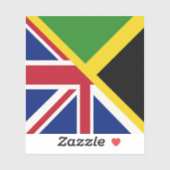 Sticker Drapeau jamaïcain | Drapeau de la moitié Jamaïque  (Feuille)