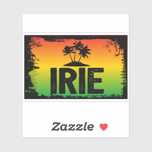 Sticker Drapeau jamaïcain Rastafarian IRIE Rasta (Feuille)