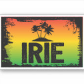 Sticker Drapeau jamaïcain Rastafarian IRIE Rasta (Devant)