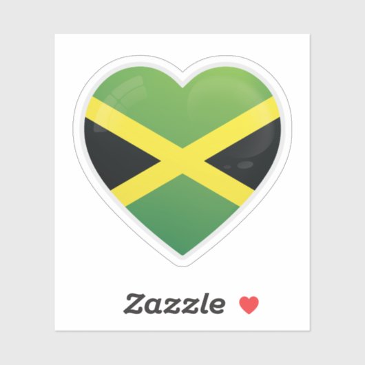 Sticker Drapeau Jamaïque d'amour (Feuille)