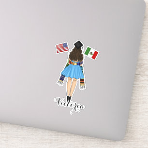 Sticker Drapeau latino-américain pour les diplômés