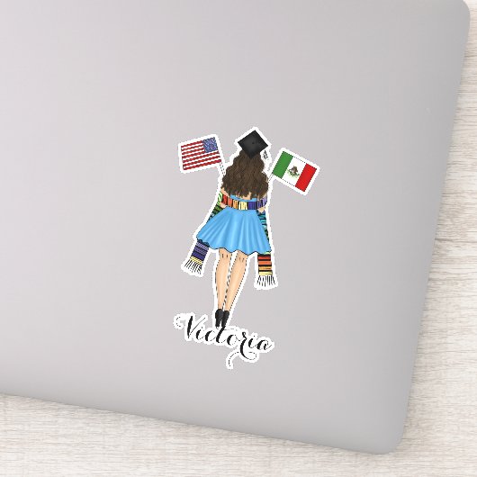 Sticker Drapeau latino-américain pour les diplômés (Détail)