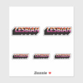 Sticker Drapeau lesbien 3D (Feuille)