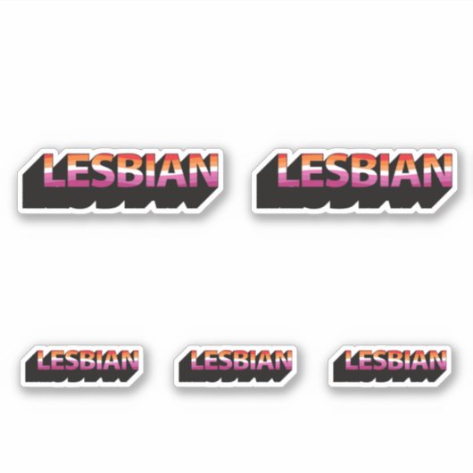 Sticker Drapeau lesbien 3D (Devant)