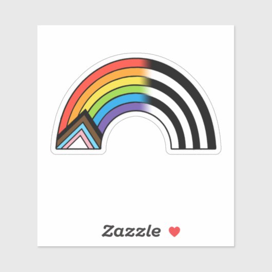 Sticker Drapeau LGBT Ally Drapeau Progrès Fierté Drapeau D (Feuille)