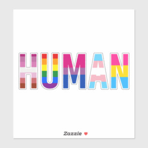 Sticker Drapeau LGBT HUMAN Mois Gay pride Transgenre