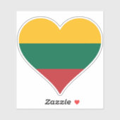 Sticker Drapeau Love Lituanie (Feuille)