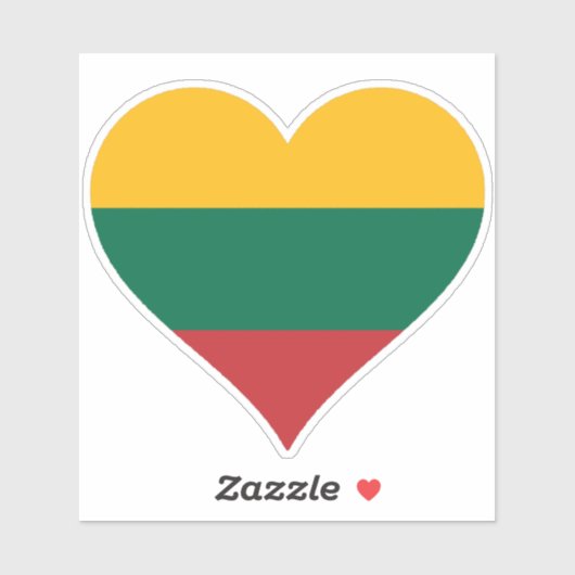 Sticker Drapeau Love Lituanie (Feuille)