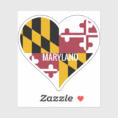 Sticker Drapeau Love Maryland (Feuille)
