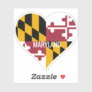 Sticker Drapeau Love Maryland