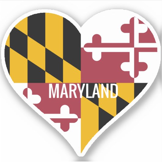 Sticker Drapeau Love Maryland (Devant)