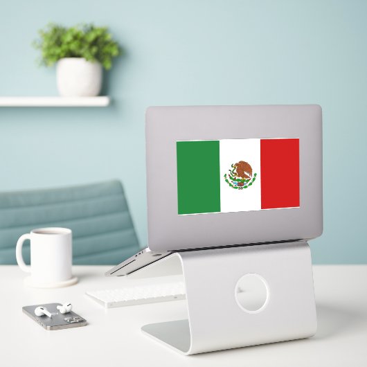 Sticker Drapeau mexicain (Ordinateur portable sur le bureau)