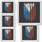 Sticker Drapeau mi-américain mi-philippin Philippines (Devant)