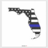 Sticker Drapeau mince de la ligne bleue Floride (Feuille)