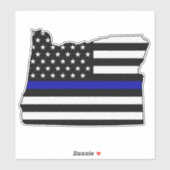 Sticker Drapeau mince en ligne bleue Oregon (Feuille)