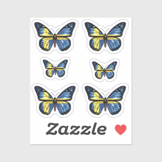 Sticker Drapeau monarque de la Suède (Feuille)