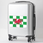 Sticker Drapeau mystique de dragon celtique rouge du Pays  (Sur valise)