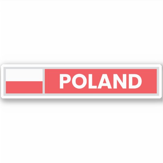 Sticker Drapeau National de la Pologne (Devant)