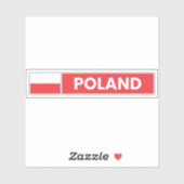 Sticker Drapeau National de la Pologne (Feuille)