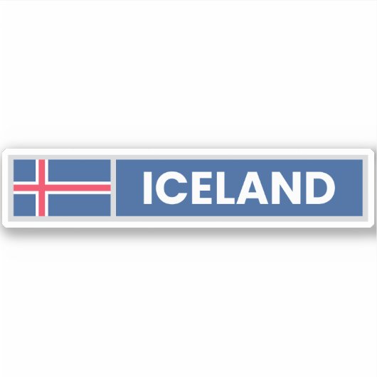 Sticker Drapeau national d'Islande (Devant)