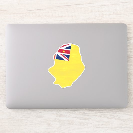 Sticker Drapeau Niue et carte (Ordinateur)