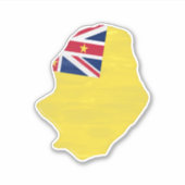 Sticker Drapeau Niue et carte (Devant)