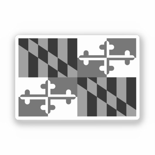 Sticker Drapeau noir et blanc du Maryland (Recto)