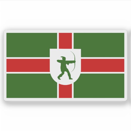 Sticker Drapeau non officiel du comté de Nottinghamshire,  (Devant)