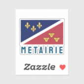 Sticker Drapeau (officieux) de Metairie, Louisiane (Feuille)