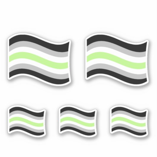 Sticker Drapeau ondoyant de fierté agender (Devant)