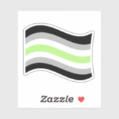 Sticker Drapeau ondoyant de fierté agender (Feuille)