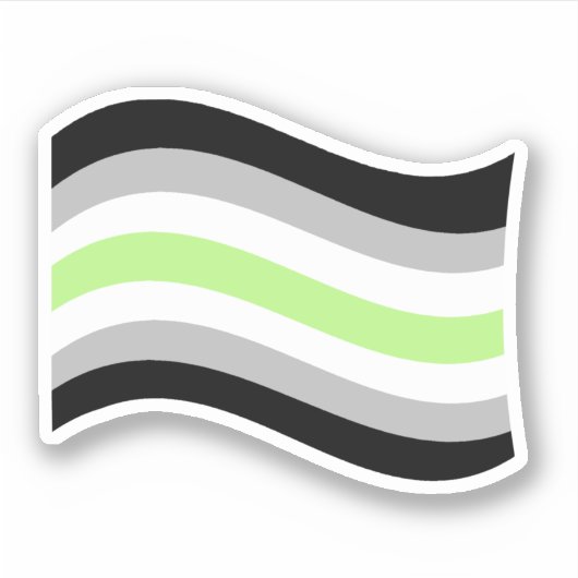 Sticker Drapeau ondoyant de fierté agender (Devant)