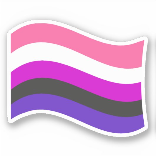 Sticker Drapeau ondoyant de fierté genderfluid (Devant)