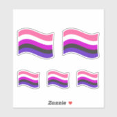 Sticker Drapeau ondoyant de fierté genderfluid (Feuille)