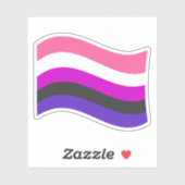 Sticker Drapeau ondoyant de fierté genderfluid (Feuille)