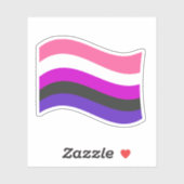 Sticker Drapeau ondoyant de fierté genderfluid (Feuille)