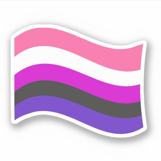 Sticker Drapeau ondoyant de fierté genderfluid (Devant)