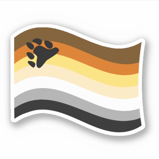 Sticker Drapeau ondoyant de la fierté des ours (Devant)