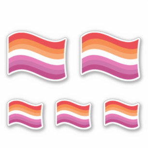 Sticker Drapeau ondoyant de la fierté lesbienne du coucher