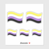 Sticker Drapeau ondoyant non binaire (Feuille)