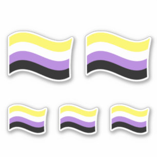 Sticker Drapeau ondoyant non binaire