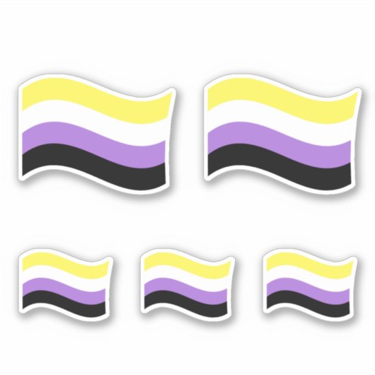 Sticker Drapeau ondoyant non binaire (Devant)