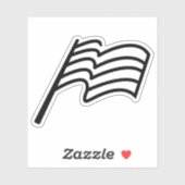 Sticker Drapeau ondulant de sport de course minimal (Feuille)
