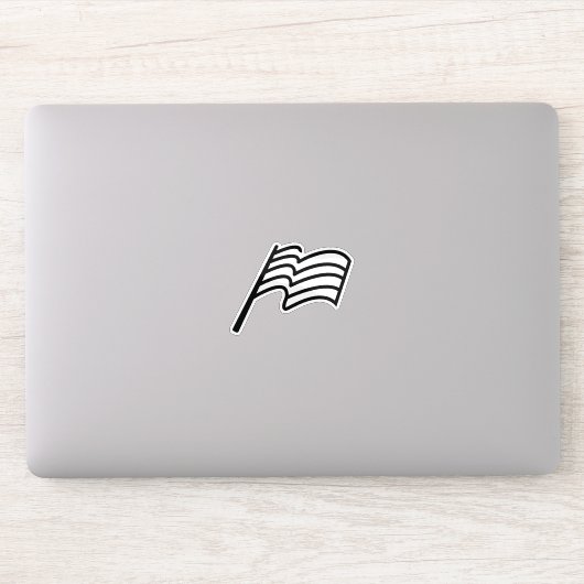 Sticker Drapeau ondulant de sport de course minimal (Ordinateur)