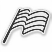 Sticker Drapeau ondulant de sport de course minimal (Devant)