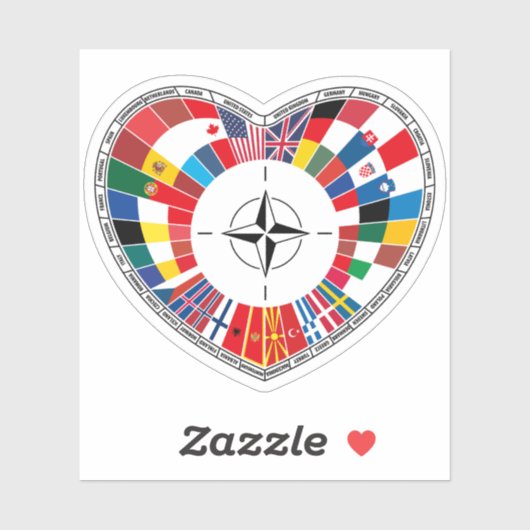 Sticker Drapeau OTAN Traité Atlantique (Feuille)