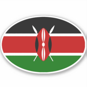 Sticker Drapeau Oval Kenya