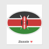 Sticker Drapeau Oval Kenya (Feuille)