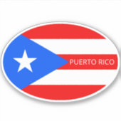 Sticker Drapeau Oval Porto Rico (Devant)