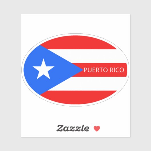 Sticker Drapeau Oval Porto Rico (Feuille)